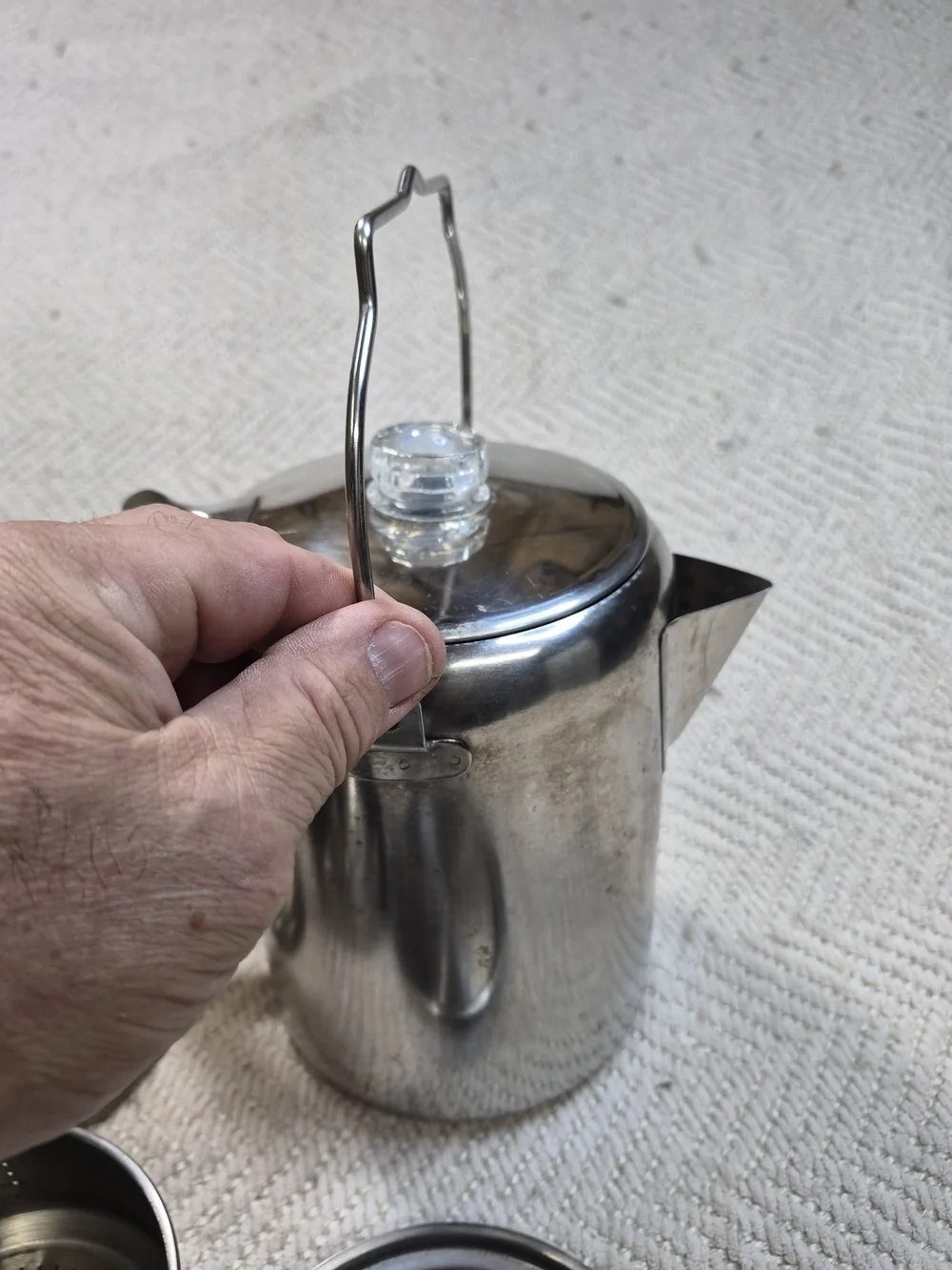 Metal Percolator Coffee Maker - Silver